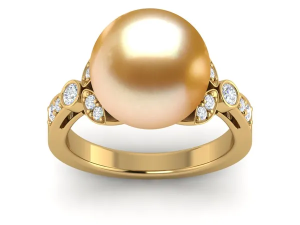 Golden South Sea Pearl Flower Ring
