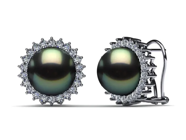 Tahitian Pearl 11.5mm Sunflower Earring