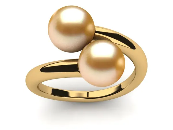 Golden South Sea Pearl Twin ring