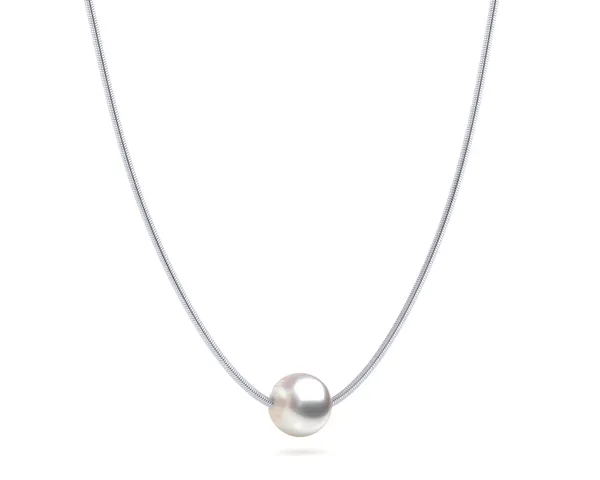 South Sea White Rose Pearl On Snake chain
