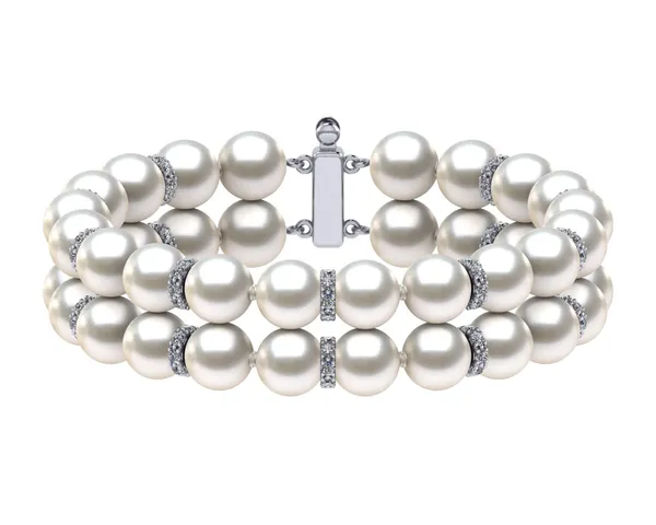 Akoya Pearl Double Strand Rondelle Bracelet