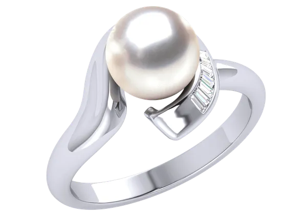 Vrinda a Japanese Akoya Cultured Pearl Ring
