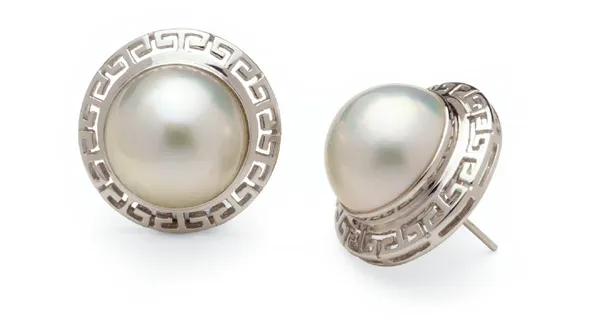 Aztec a Mabe Cultured Pearl Earring