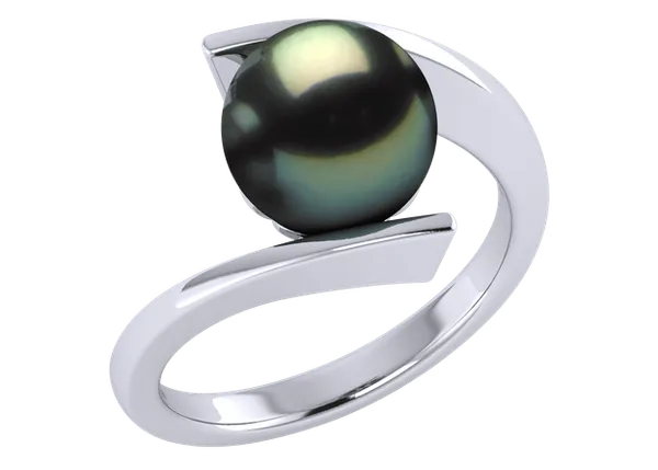 Tahitian Ionic a Black Tahitian Cultured Pearl Ring