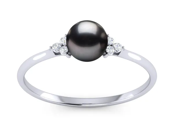 Petite Princess Black Freshwater Pearl Ring