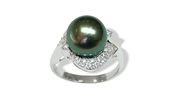 Knight Black Tahitian Cultured Pearl Ring
