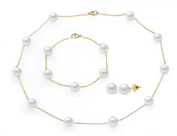 White Freshwater Tin Cup Pearl Set