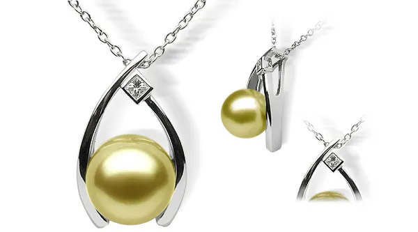 Golden Wish a Golden South Sea Cultured Pearl Pendant