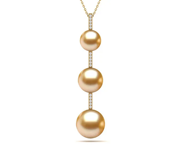 Golden Pearl Tetris Pendant