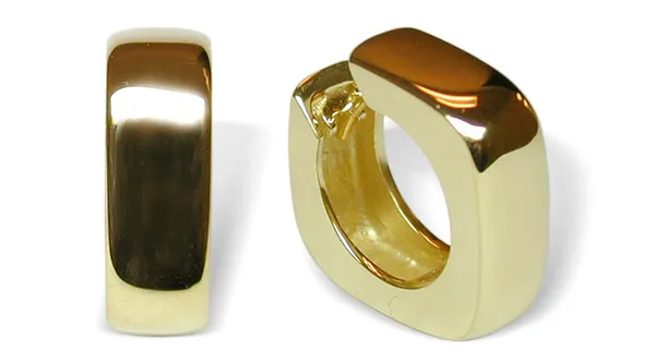 Deco Hoop 14K Yellow Gold Earring