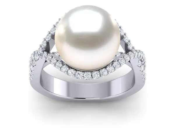 White South Sea Pearl Twist Ring