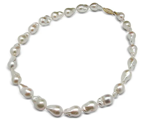 11 x 12mm White Baroque Pearl Necklace