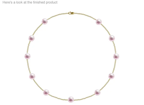 8 x 8.5 mm AA Quality Japanese Akoya Cultured Pearl Tin Cup Necklace