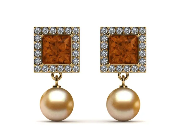 Golden South Sea Pearl Citrine Dangle