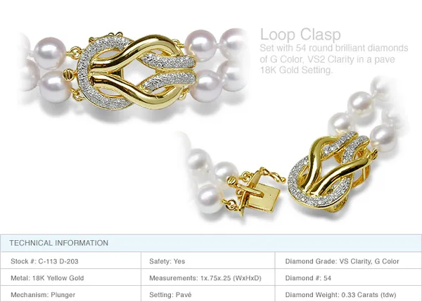 Loop Clasp a 18K Gold and Diamond Clasp