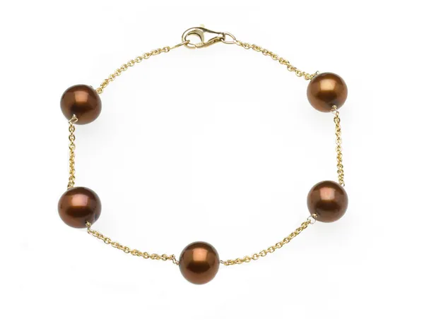 Mocha Pearl Tin Cup Bracelet