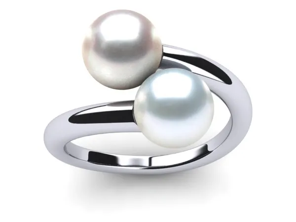 White South Sea Pearl Ring Blue Rose