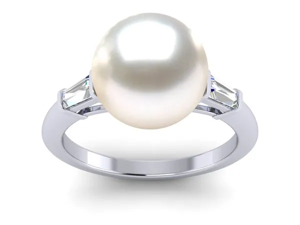 South Sea Pearl Ring White Baguette