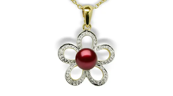 Cranberry Daisy Pendant
