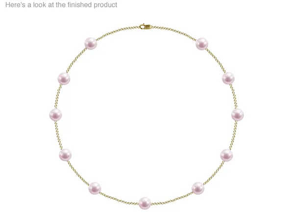 8 x 8.5 mm A+ Quality Japanese Akoya Cultured Pearl Tin Cup Necklace