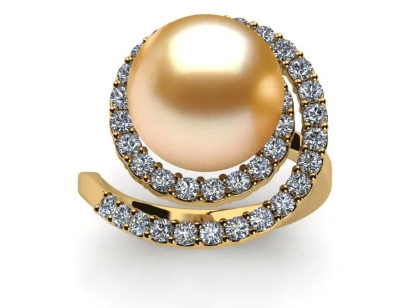 Golden South Sea Virgo Ring