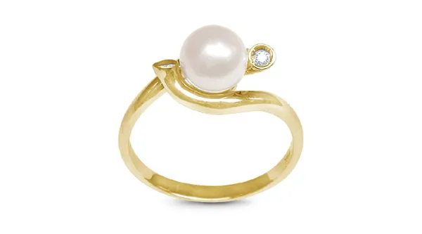 Flute Japanese Akoya Cultured Pearl Ring