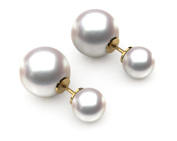 White Rose South Sea Pearl Duplex Earring