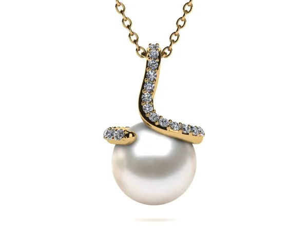 Pearl Pendant Japanese Akoya Pearl Spiral Style