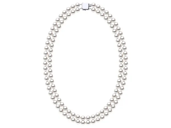 TRUE AAA Quality 6.5 x7mm White Akoya Cultured Pearl Double Strand Necklace