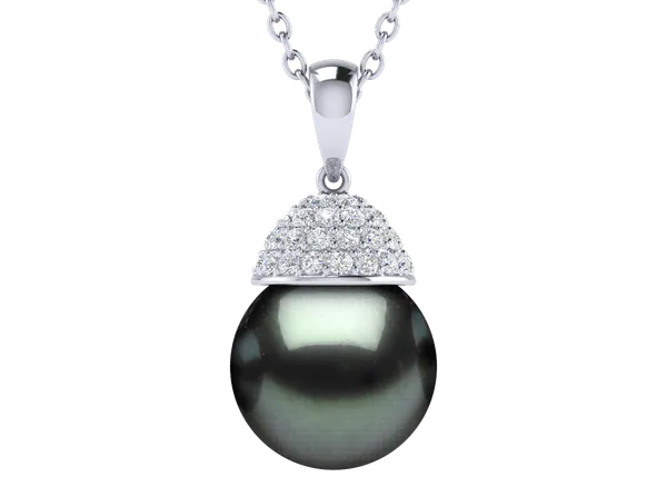 Acorn a Black Tahitian Cultured Pearl Pendant