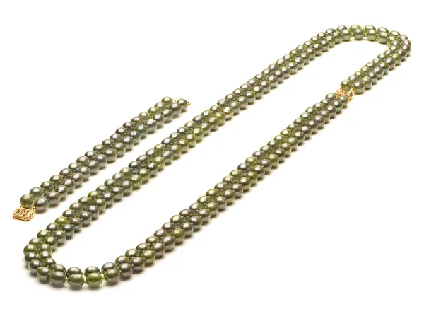 Green Double Strand Opera & Bracelet