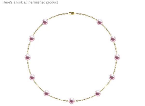 8 x 8.5 mm AAA Quality Japanese Akoya Cultured Pearl Tin Cup Necklace