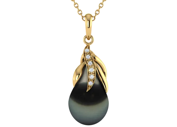 Essence a Black Tahitian Cultured Pearl Pendant