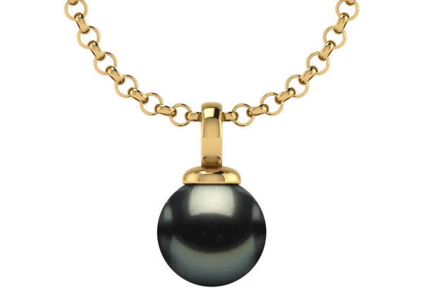 Merlin a 11mm Black Tahitian Cultured Pearl Pendant