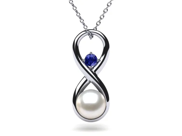 South Sea Pearl Infinity Gemstone Pendant