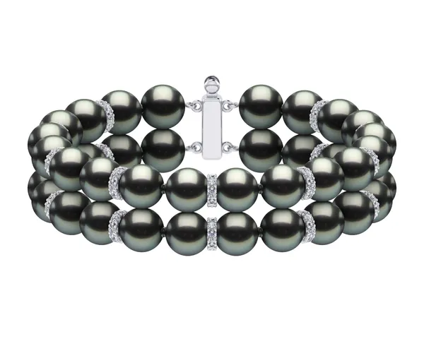 Tahitian Pearl Double Strand Rondelle Bracelet