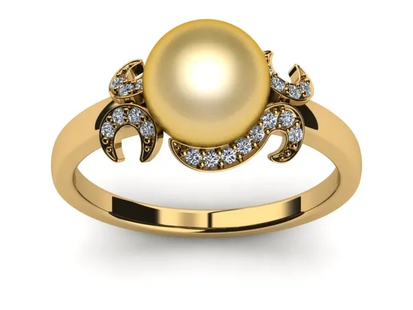 South Sea Pearl Golden Crest Ring