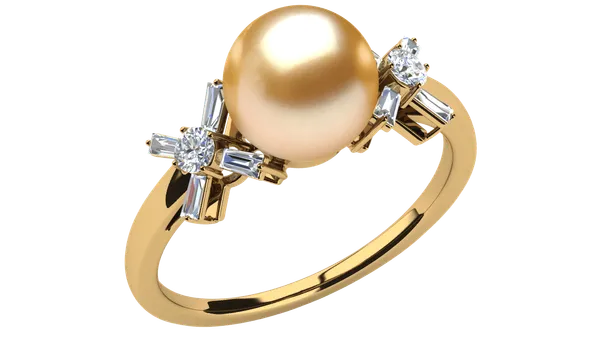 Golden Butterfly a Golden South Sea Pearl Ring