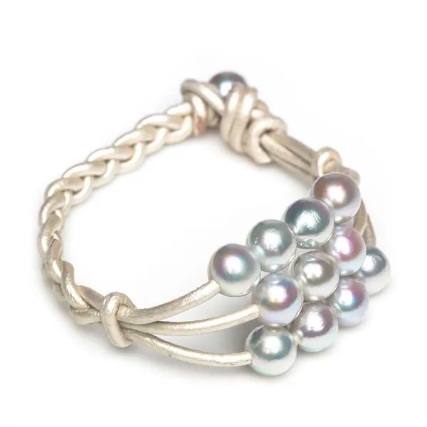 Blue Akoya Pearl Waterfall Bracelet