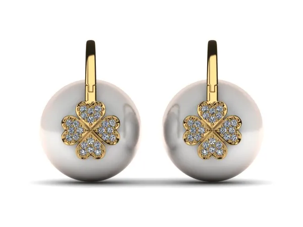 South Sea Pearl Shamrock Earring