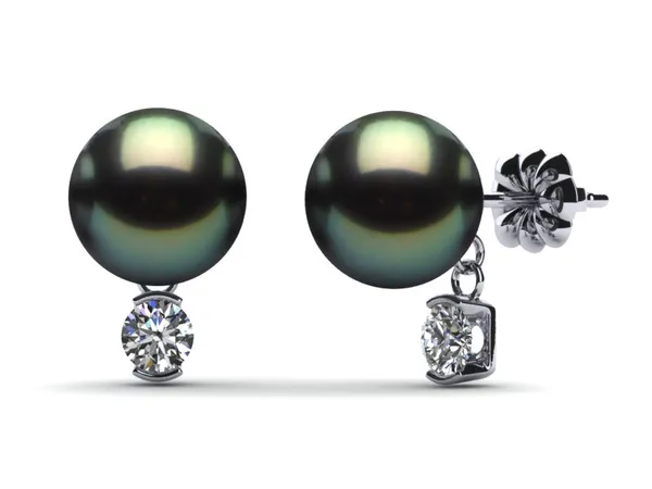 Tahitian Pearl Diamond Dangle Earring