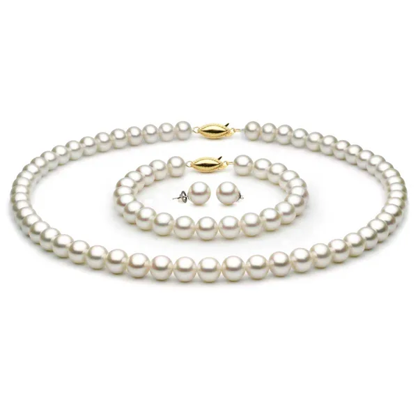Complete set of AA Quality 7x7.5mm Japanese Akoya Pearls