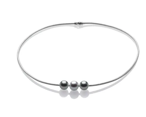Triple Pearl and Cord Necklace