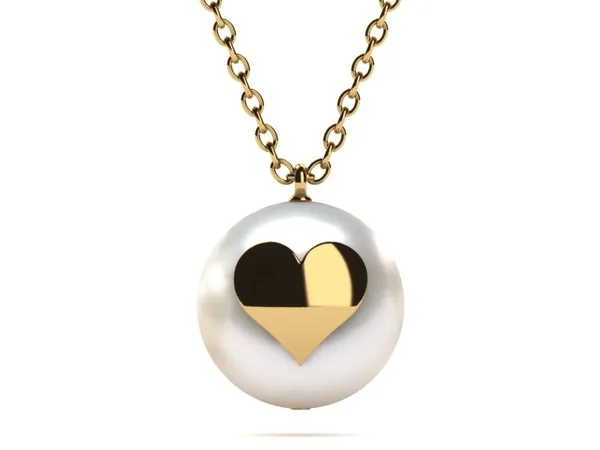 Emoji Pearl Heart Necklace