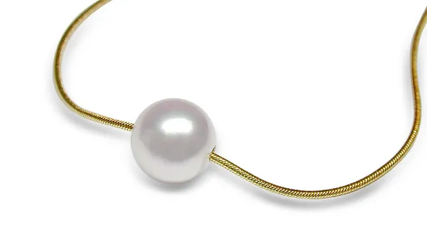 South Sea Cultured Pearl Slider Pendant on Snake Chain