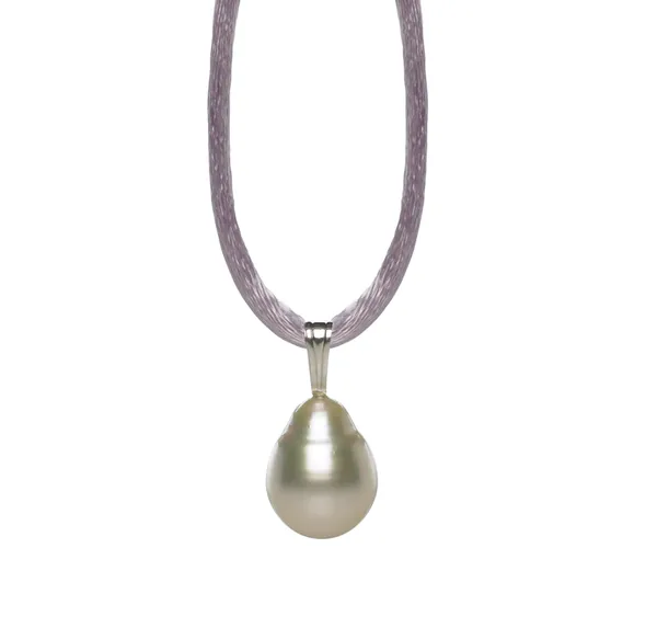 Pearl Silk Cord Necklace with White South Sea Pearl