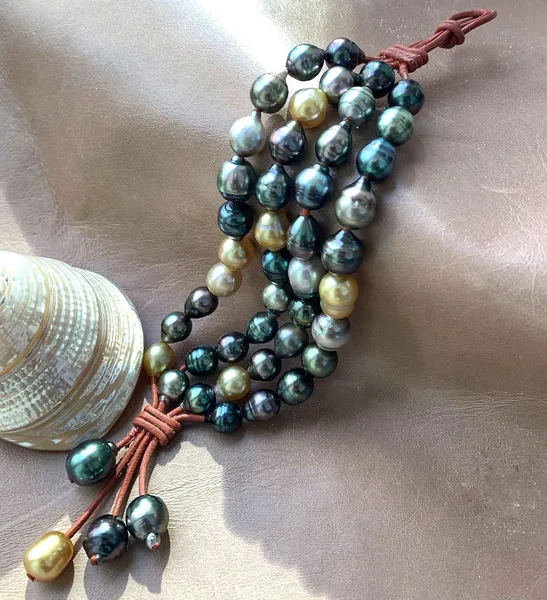 Tahitian Pearl Multicolor Waterfall Bracelet
