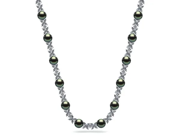 Tahitian Pearl Princess & Marquise Diamond Necklace