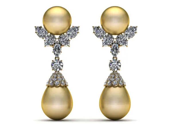 Golden South Sea Pearl Diamond Wing