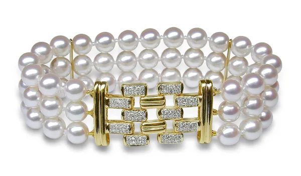 Triple Strand Cultured Pearl Bracelet - $3200